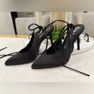 Gianni Bini Black Lace-Up Heels